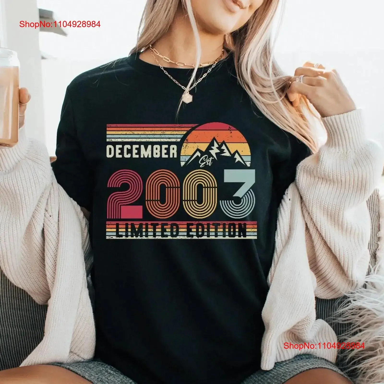 21th عيد ميلاد طبعة محدودة ريترو تي شيرت 2003 عيد ميلاد SweaT أفكار 21 سنة للحزب خمر غسلها مصمم الملابس