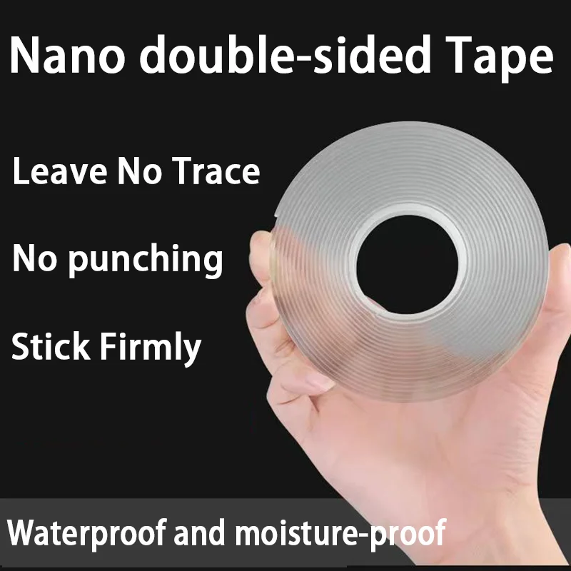 

1M 10mm-50mm Strong Nano Tape Tape - Double Sided Reusable Adhesive Strips for Home Decor, No Residue Waterproof Wall Tape