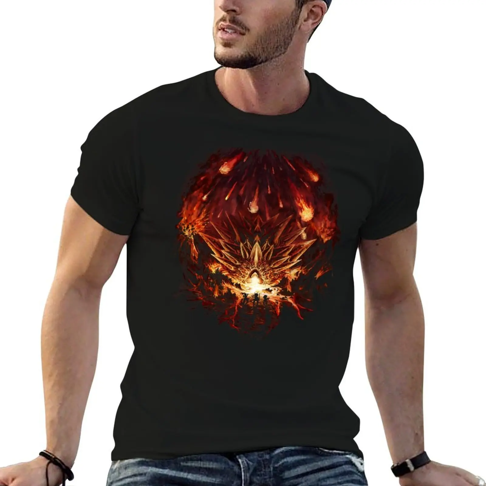 

Chrono Trigger: Fire Rains from the Heavens [Chronicles of Time] T-Shirt t shirt personalised t shirts for man cotton T-Shirt