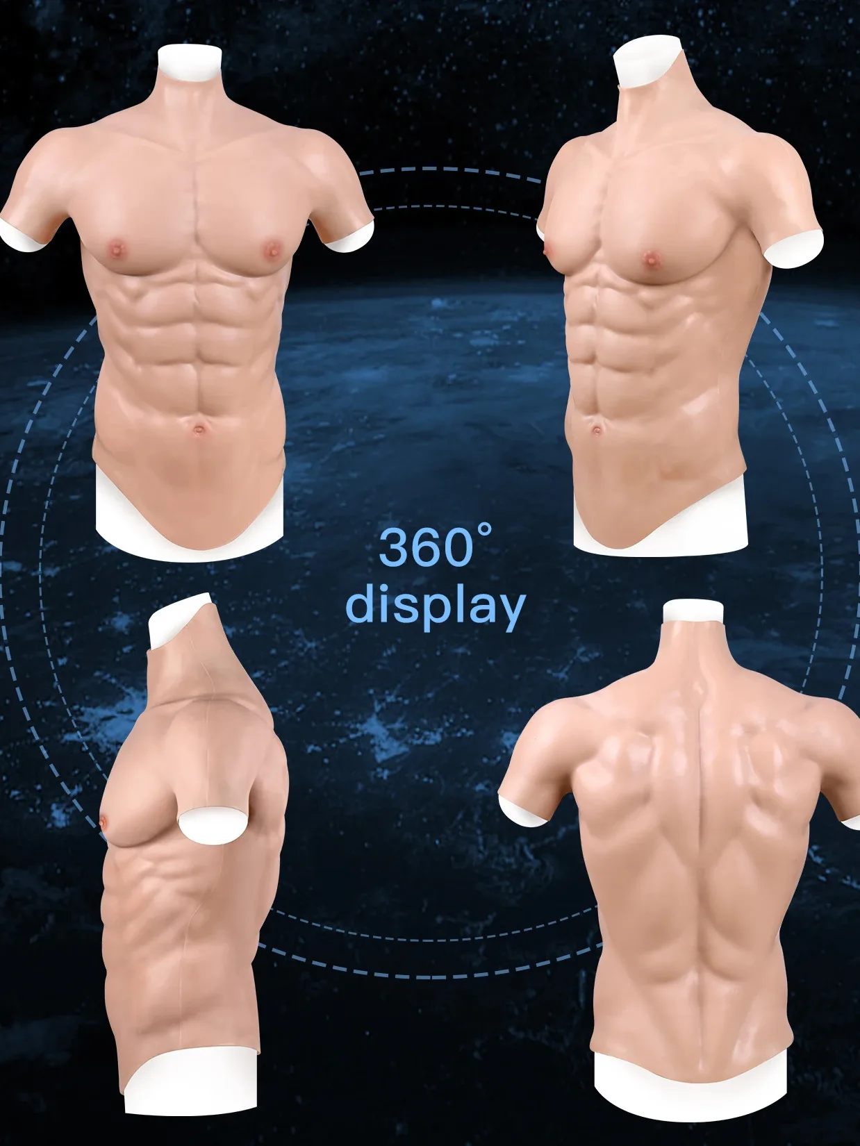 جديد اليدوية سيليكون العضلات الذكور الصدر سترة عضلات البطن عضلات واقعية ل تأثيري المتحولين جنسيا