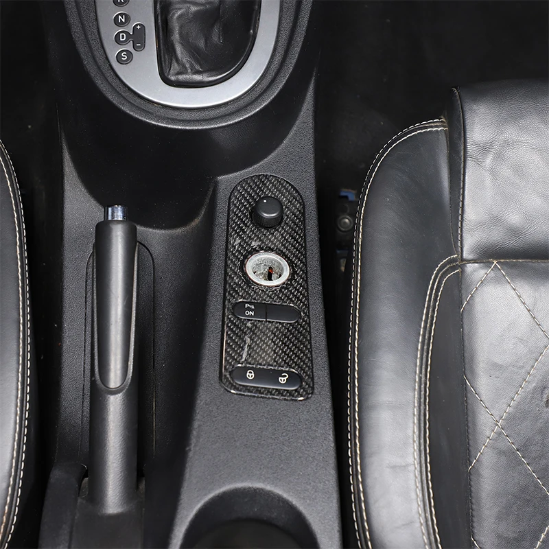 For SEAT Leon MK2 Altea 2005-2012 Real Carbon Fiber Car Gear Shift Panel Door Lock Button Switch Frame Trim Sticker
