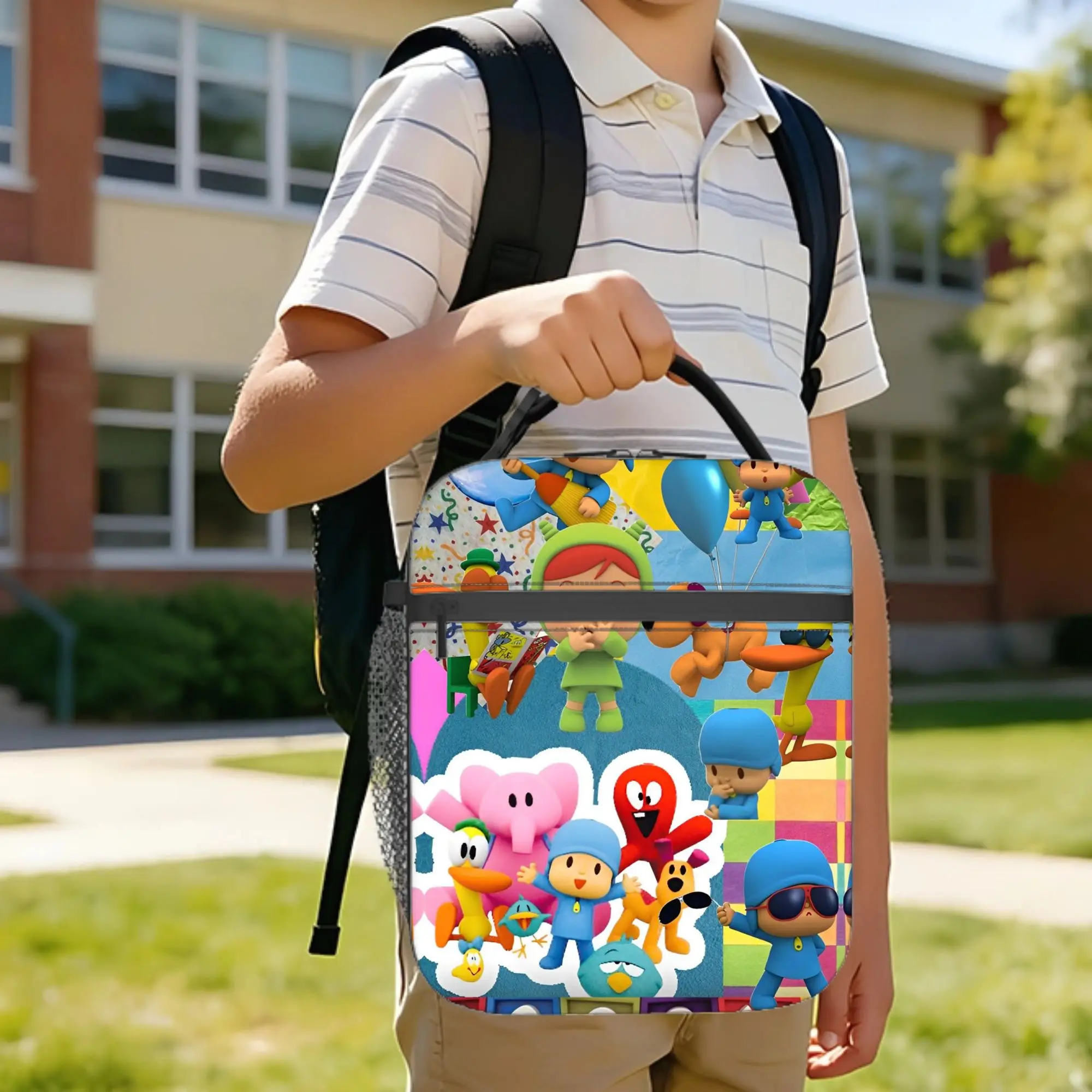 Happy  Pocoyoed Insulated Lunch Bag Thermal Bag Reusable,Meal Container  Leakproof Tote Lunch Box for Men Women College  Outdoor