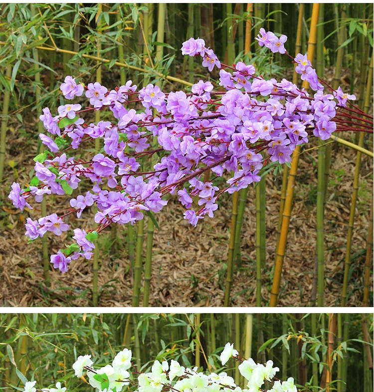 1/3/5 stücke Künstliche Pfirsichblüte Zweig Frühling Pflaume Kirschblüte Seidenblume Baum Dekoration Hause Hochzeit DIY Dekoration – Detail 11