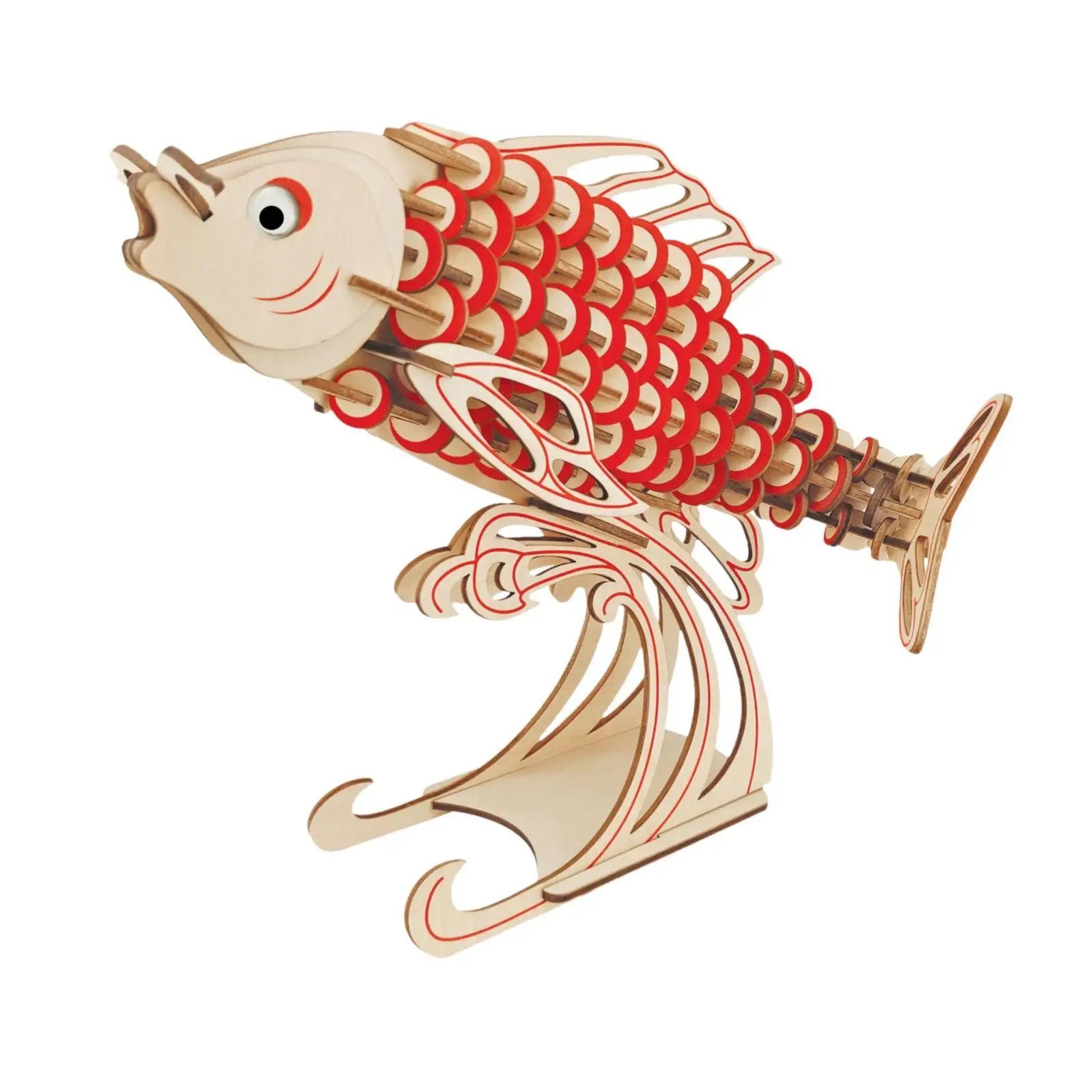 Puzzle poisson en bois fait main pour adultes et enfants, kits de modèles 3D pour la famille, les enfants, les amis, cadeau, 156 pièces