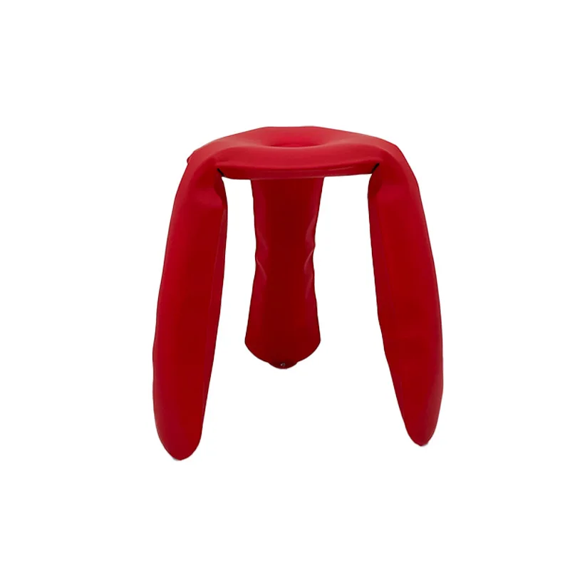 

Light luxury modern inflatable stainless steel liquid spray leather tripod stool living room entrance household stool