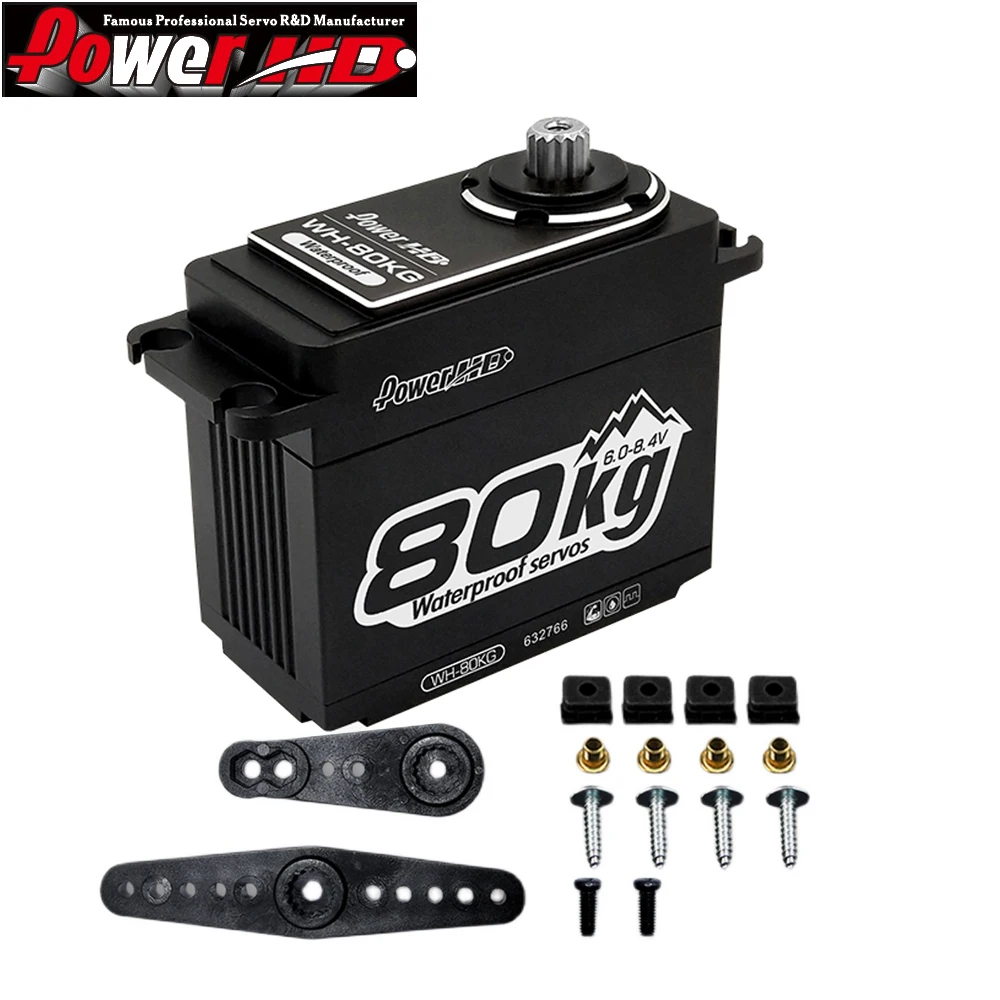 Power HD WH80KG coppia elevata impermeabile 6.0-8.4V 80KG doppio cuscinetto a sfere ingranaggio in acciaio Servo digitale per auto fuoristrada 1/5