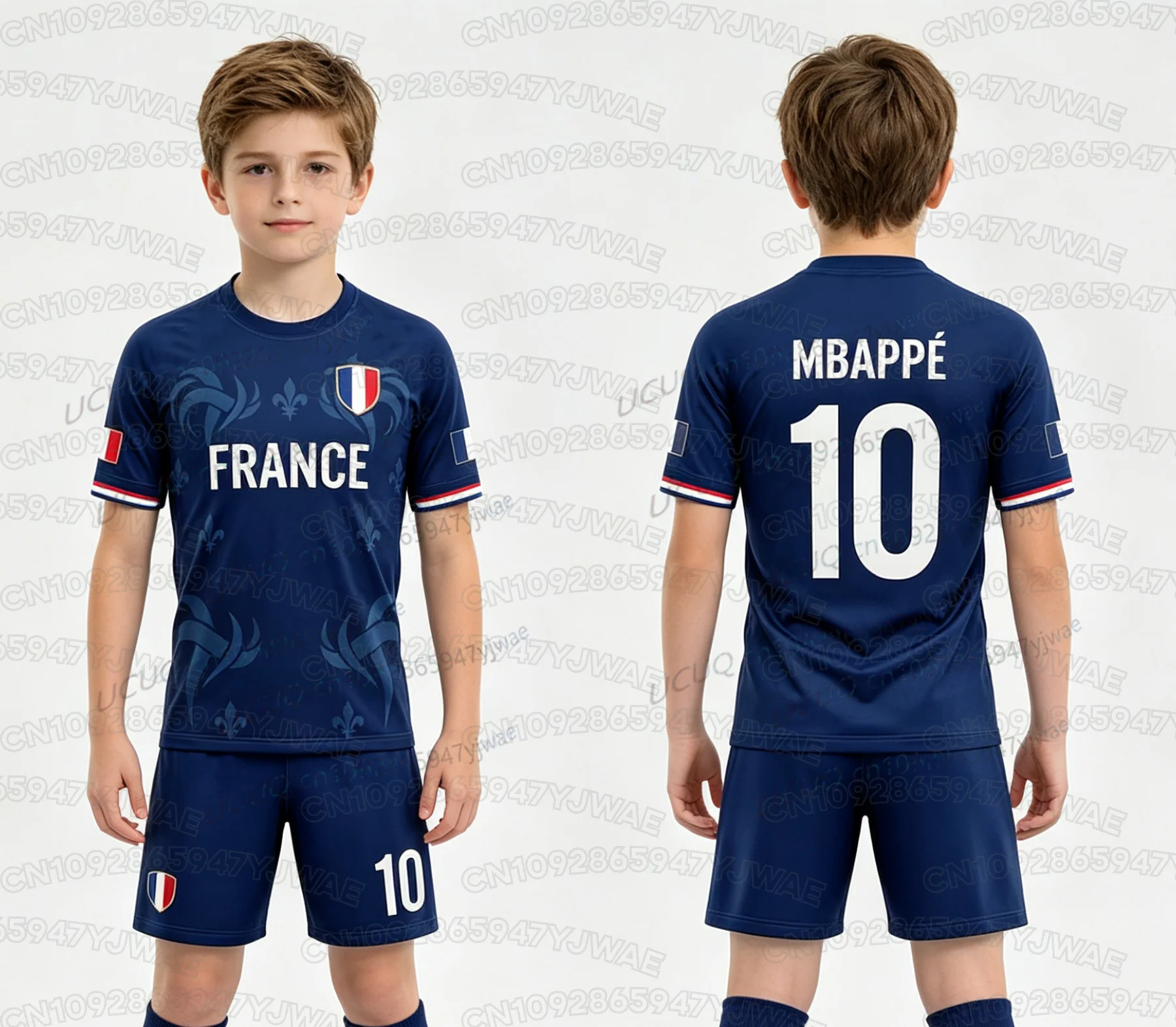 2026 Special NO.10 Mbappé Football Jersey Shorts Set Women Men France Flag Fans Shirt and Shorts Summer Kids 2 Piece Set