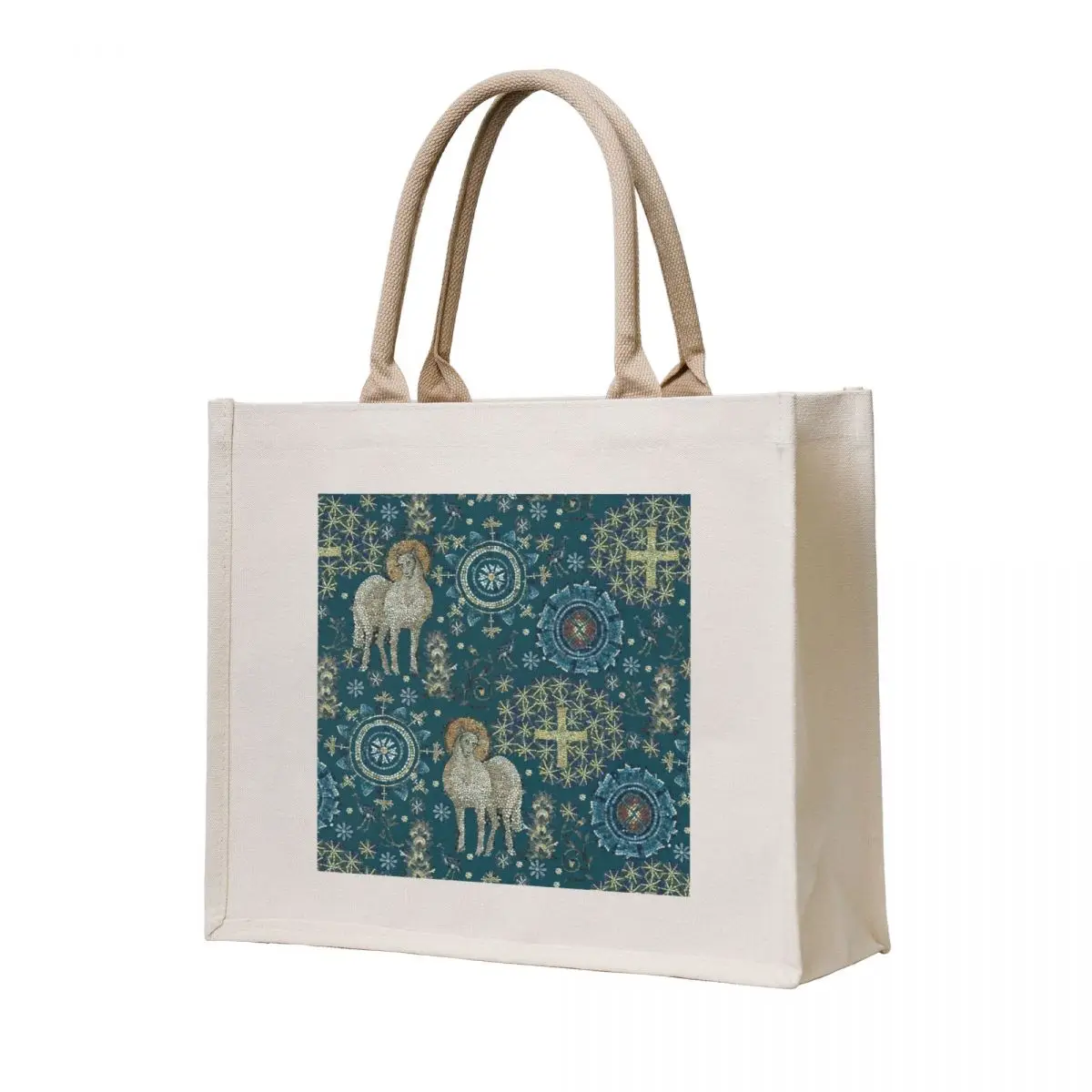 

Mosaics of Ravenna: Blue - Byzantine Collection Tote Bag Canvas bag for women shopping bags foldable shoping bag tote screen