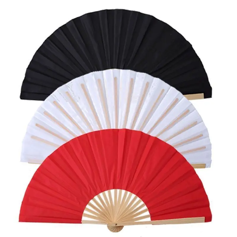 Children Adult Dancing Fan Fitness Performance Fan Double Sided Ring Fan Red Durable Chinese Tai Chi Kung Fu Folding Hand Fan