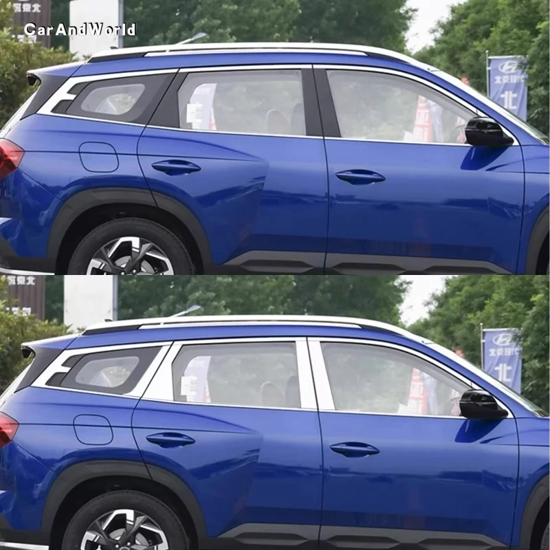 

Полное окно, верхняя нижняя колонна, зеркало из нержавеющей стекла, накладки на крышку стойки для Hyundai MUFASA ‌ 2023-2025 Автомобильные аксессуары