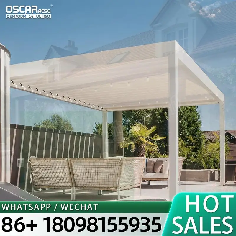 Premium Patio Waterproof Hardtop Gazebo Garden Pergola Aluminium Outdoor Aluminum Louvered Canopy Elegant Backyard Deck USApergo