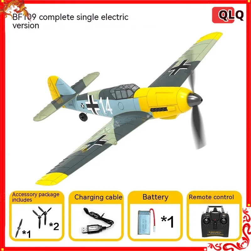 

Vo Lan Tex Rc Plane Bf109 Remote Control Aircraft Four Channel Propeller Remote Control Fixed Wing Model Foam Fighter 76111