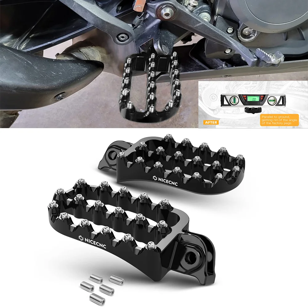 

For KTM 390 Adventure 2020-2024 Forged 0° Flat Foot Pegs Enlarged Footrest Foot Pegs Pedals