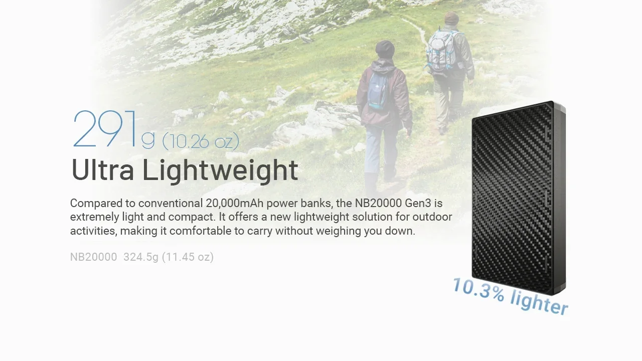 Nitecore NB20000 NB10000 V2.0 NB5000mAh بنك الطاقة المحمول PD شحن سريع مع شاحن لساعة ذكية سماعة آيفون شاومي