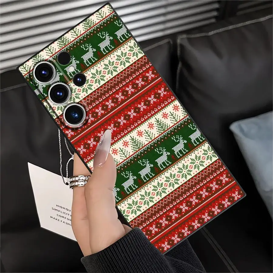 Soft Back Phone Cover Case for Samsung Galaxy S23 FE S24+ S24 Plus S25+ S22 S9 S21 S25 Ultra S20 Christmas