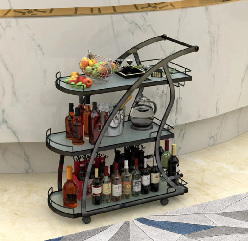 dining car trolley 4S restaurant hotel kitchen KTV tea cart beauty three-tier mobile shelf