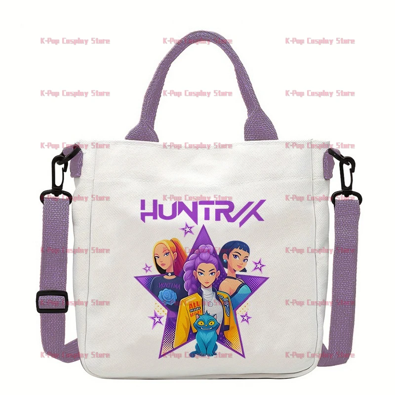 

New K Pop Demon Hunters Women's Crossbody Bag Kawaii Cartoon Anime Printed Shoulder Bags Girls Fashion Handbag Birthday Gifts