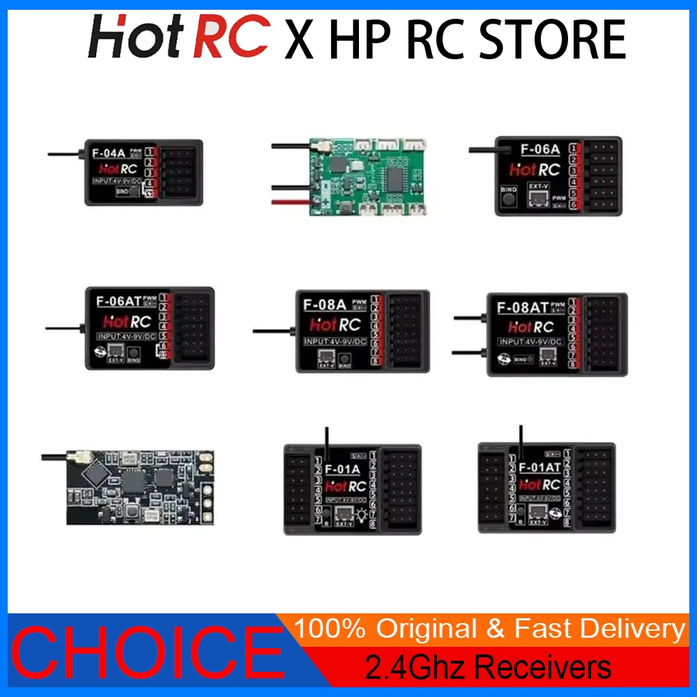 HOTRC 2.4Ghz Receivers F-01A F-04A F-06A F-08A SBUS-A Multi Channels for CT-4A CT-6A CT-8A DS600 RC Transmitter Remote Control