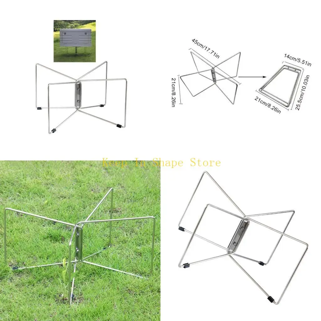 U1JC Folding Camping Stand Steel Ground Support For Ice Chest And Barbecue In Nature
