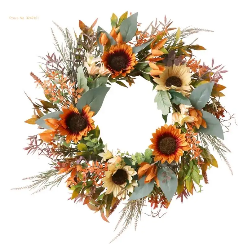 

Artificial Sunflowers Wreath Handmade Decorative Garlands for Home Decoration Dropship