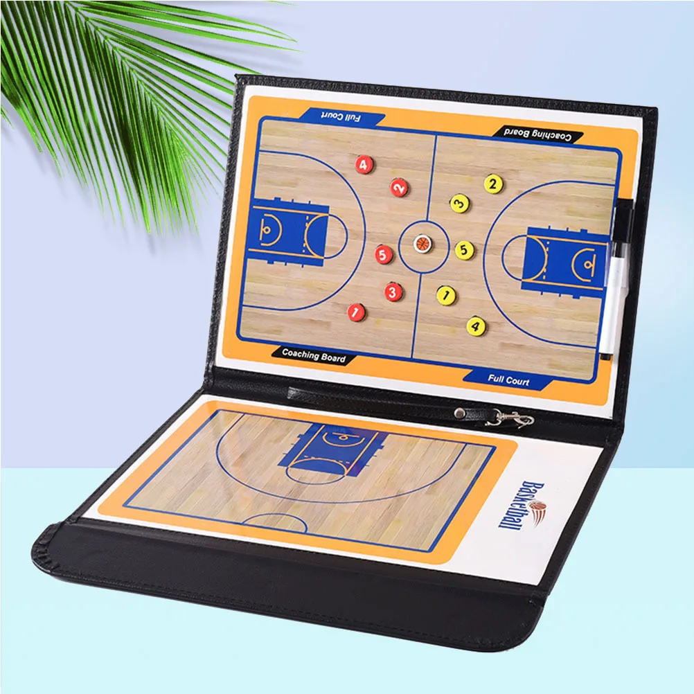 

Магнитная баскетбольная тренерская доска, многоразовая доска для сухого стирания, буфер обмена, маркер, ручка, сумка на молнии, двусторонняя полная половина из искусственной кожи
