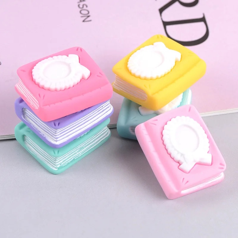 10pcs Kawaii Diy Resin Mini Notebook Scrapbooking Materials Cabochons Flatback Planar Miniatures Flat Back Embellishments Figure