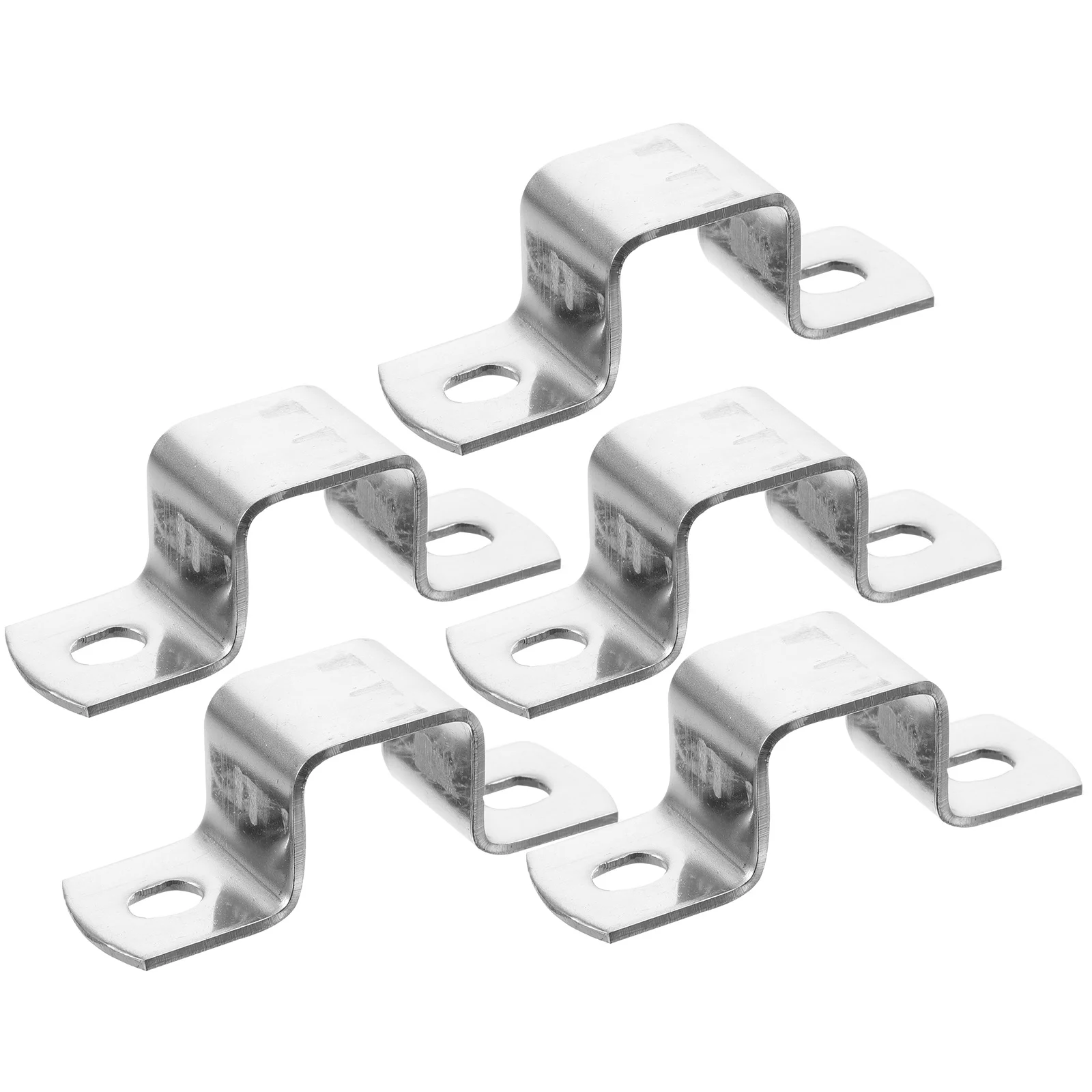 6 Pcs Tube Clamp Stainless Steel Pipe Fence Clamps for Woodworking Silver Square