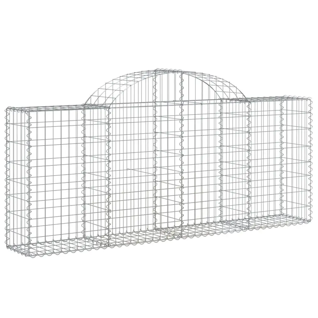 Galvanized Iron Arched Gabion Basket 78.7x11.8x31.5/39.4 - Durable Outdoor Decorative Stone Holder