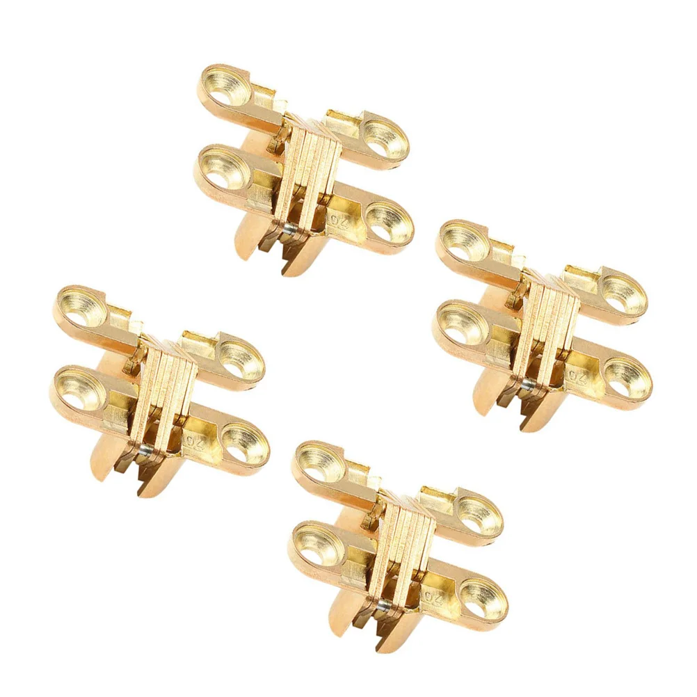 

4Pcs Gold Zinc Alloy Folding Hinges Hidden Door Folding Shelf Table Holder Furniture Hardware Desktop Bracket Hinges