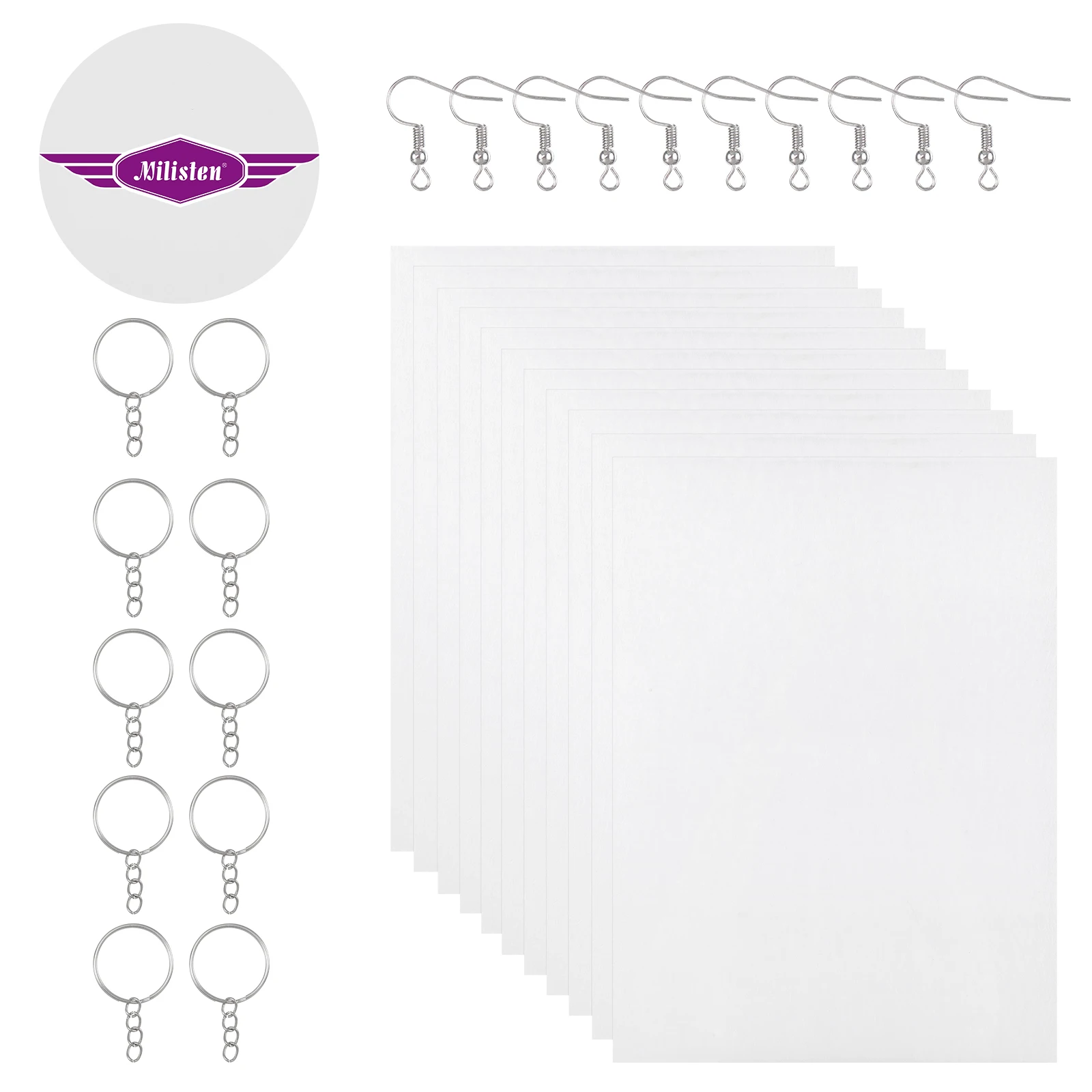 Kit de feuilles de papier thermorétractables pour enfants, film imbibé, ensemble de bijoux, lit en plastique, olympiques imprimables, ensembles transparents, vierges