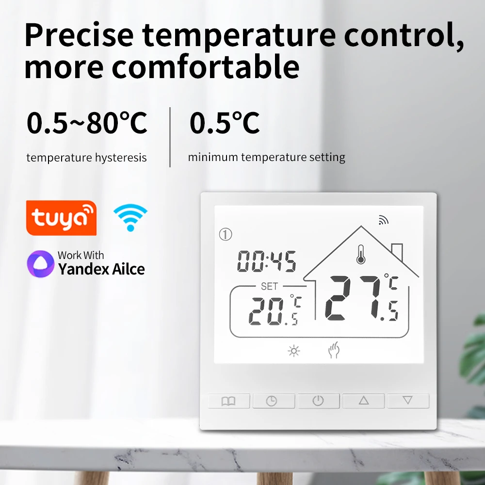 Tuya WiFi Smart Thermostat LCD Display Electric Floor Heating Water/Gas Boiler Temperature Remote Controller Alexa Google Alice