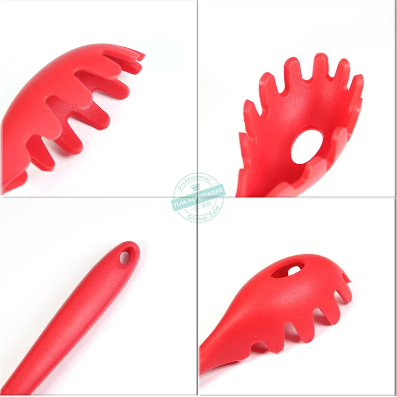 Silicone Kitchen Utensil with Heat Resistant Nonstick Silicone for No-Scratch Cookware Red Black