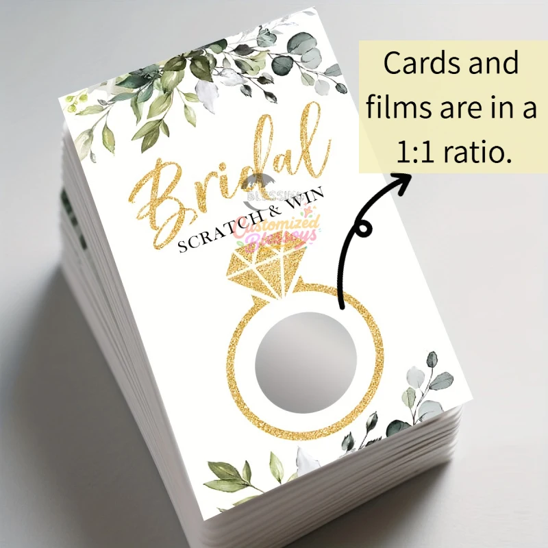 Custom Mystery Theme Scratch Off Lottery Cards  with Protective Scratch Film, Personalized Scratch Tickets for Bridal Shower