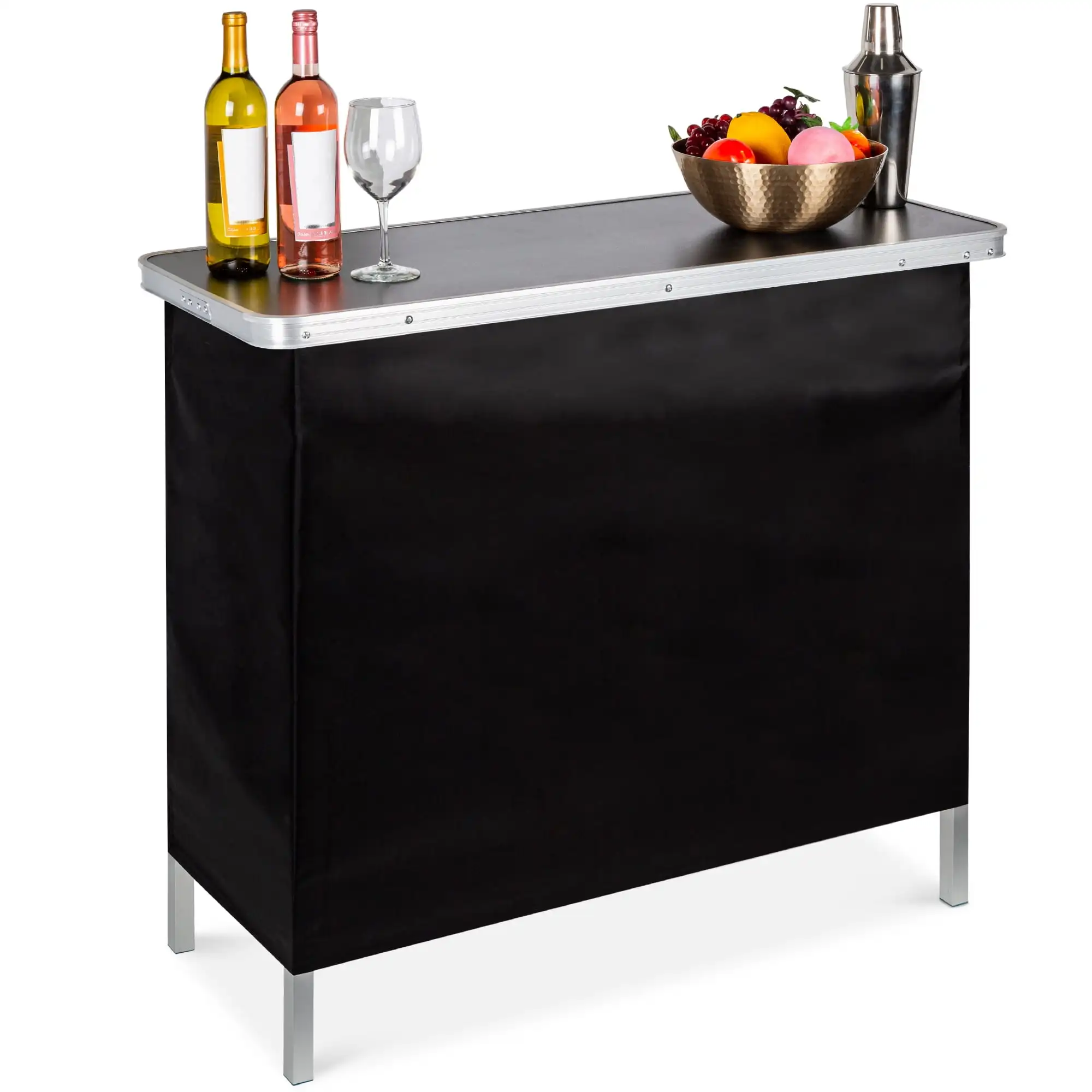 

Portable Pop-Up Bar Table for Indoor/Outdoor, Party, Picnic w/ Carrying Case, Removable Skirt