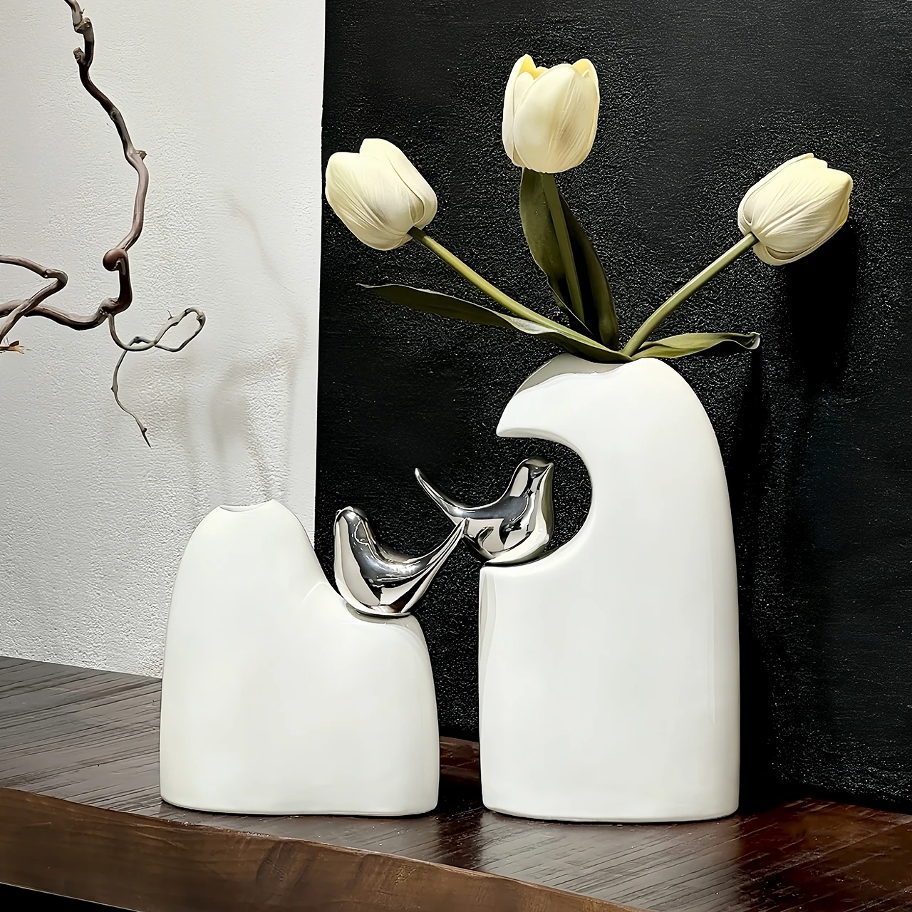 

Керамическая настольная ваза сорока, украшения для дома, гостиной, композиция из сухих цветов, крыльцо, винный шкаф, украшения для ТВ-шкафа, вазы