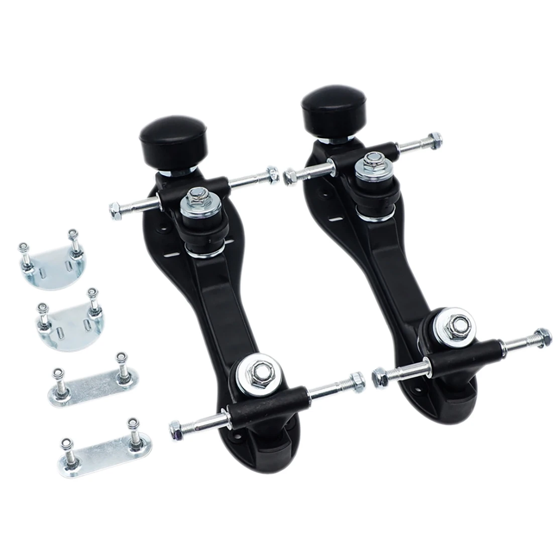 Roller Skate Base Four-Wheel Two-Row Skate Bracket Skate Base Bottom Plate with Roller Skate Toe Stoppers 1