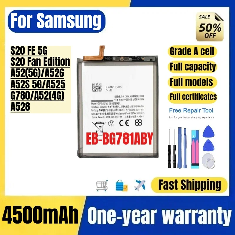 EB-BG781ABY for Samsung S20 FE 5G/ S20 Fan Edition/A52(5G)/A526/A52S 5G/A525/G780/A52(4G/A528 Phone Battery Replacement  Bateria
