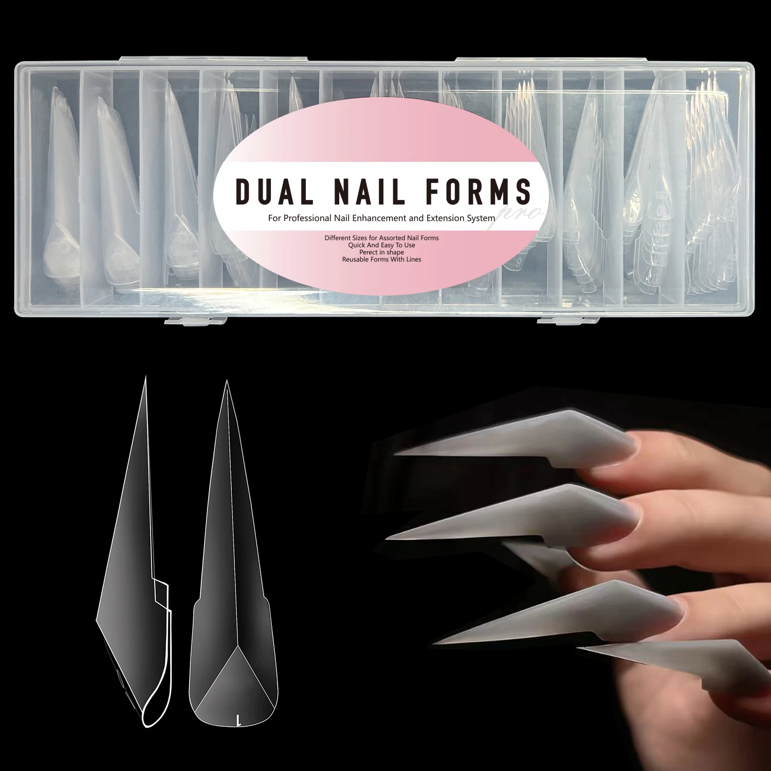 

140pcs Mechanical Dragon Claw Dual Nail Forms for Poly Extension Gel Nail Molds Nail Extension Forms for Building Gel Manicure