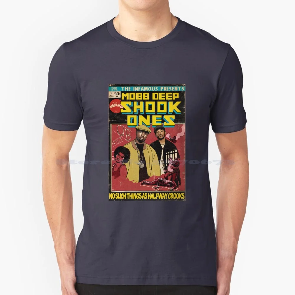 Mobb Deep-Shook Ones Comic Book Parody T Shirt 100% Cotton Tee Mobb Deep Shook Ones Comic Book Parodyrap Prodigy Nas New York