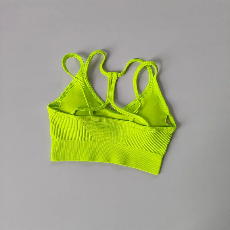 Women Breathable Sports Bra  Anti-sweat Fitness Top  Seamless Yoga Bra Gym Crop Top Brassiere Push Up Sport Bra Gym Workout Top