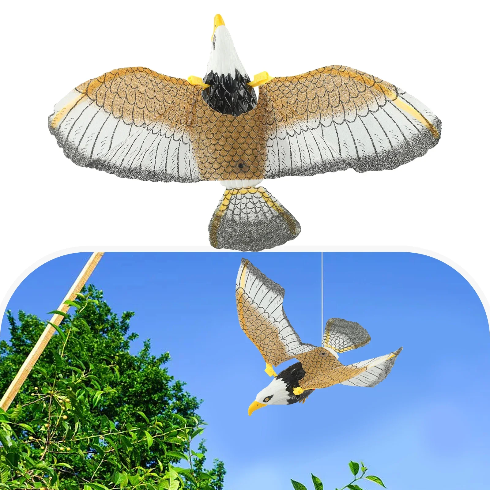 

Bird Repellent Eagle Flying Bird Hawk Scarer Deterrent Repellent Hunting Garden Decoy Hanging Eagle Bird Scarer Accessories