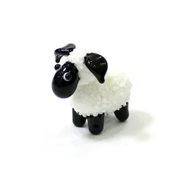 Cute Miniature Glass Sheep Animal Figurine Ornaments for Diy Home Table Kids Room Fairy Garden Micro Landscape Decor Accessories