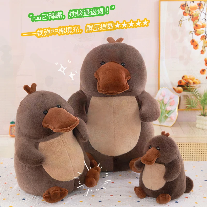 Cute Lazy Platypus Plush Toy Stuffed Animal Pillow Hug Cuddly Soft Comfort Sleep Kids Children Birthday Gift Room Decor Nursery