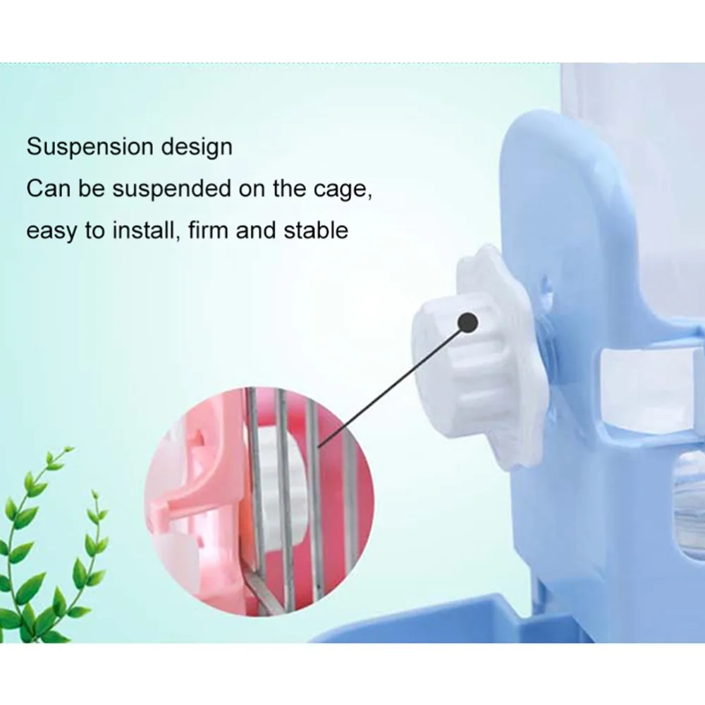 Siphon Water Control Pet Cage Suspended Water Dispenser No Leak Automatic Water Output Rabbit Water Bottle PP PET Water Feeder