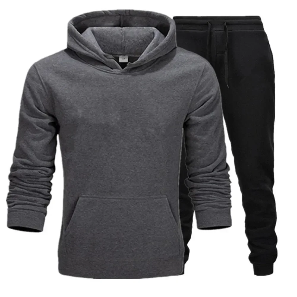 

2025 winter hoodies suits men fashion Fleece red hoodie black Brand pants Casual Jogger suit tracksuit sweatshirt