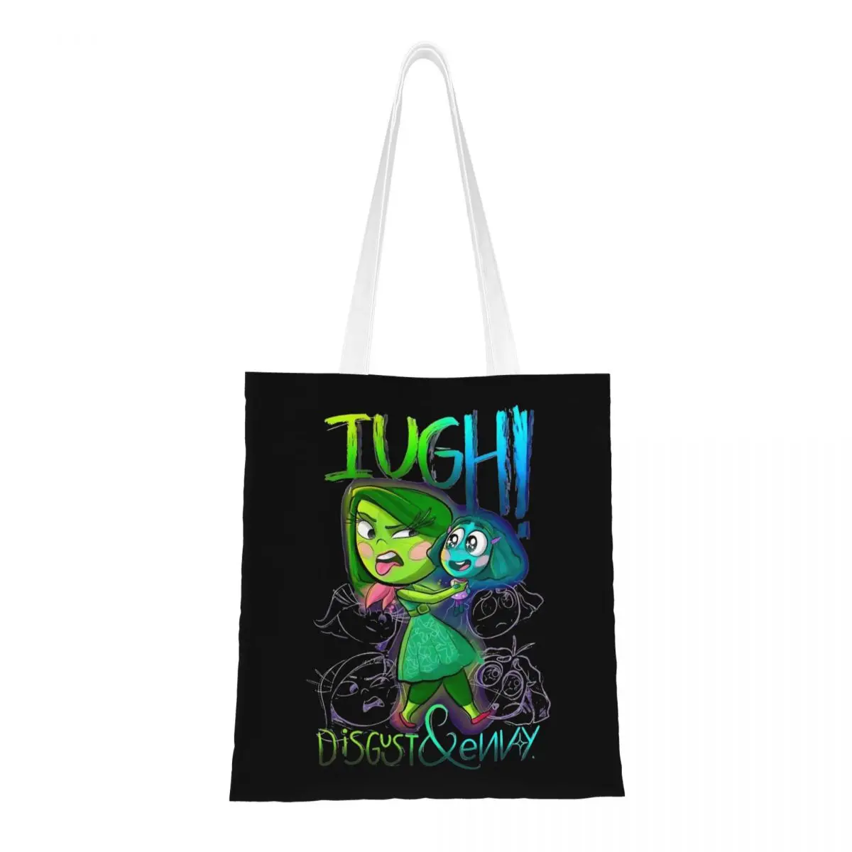 Women Men Inside Out Emotions Sadness Tote Bags Large Capacity Cartoon Grocery Bag for Ladies Handbags