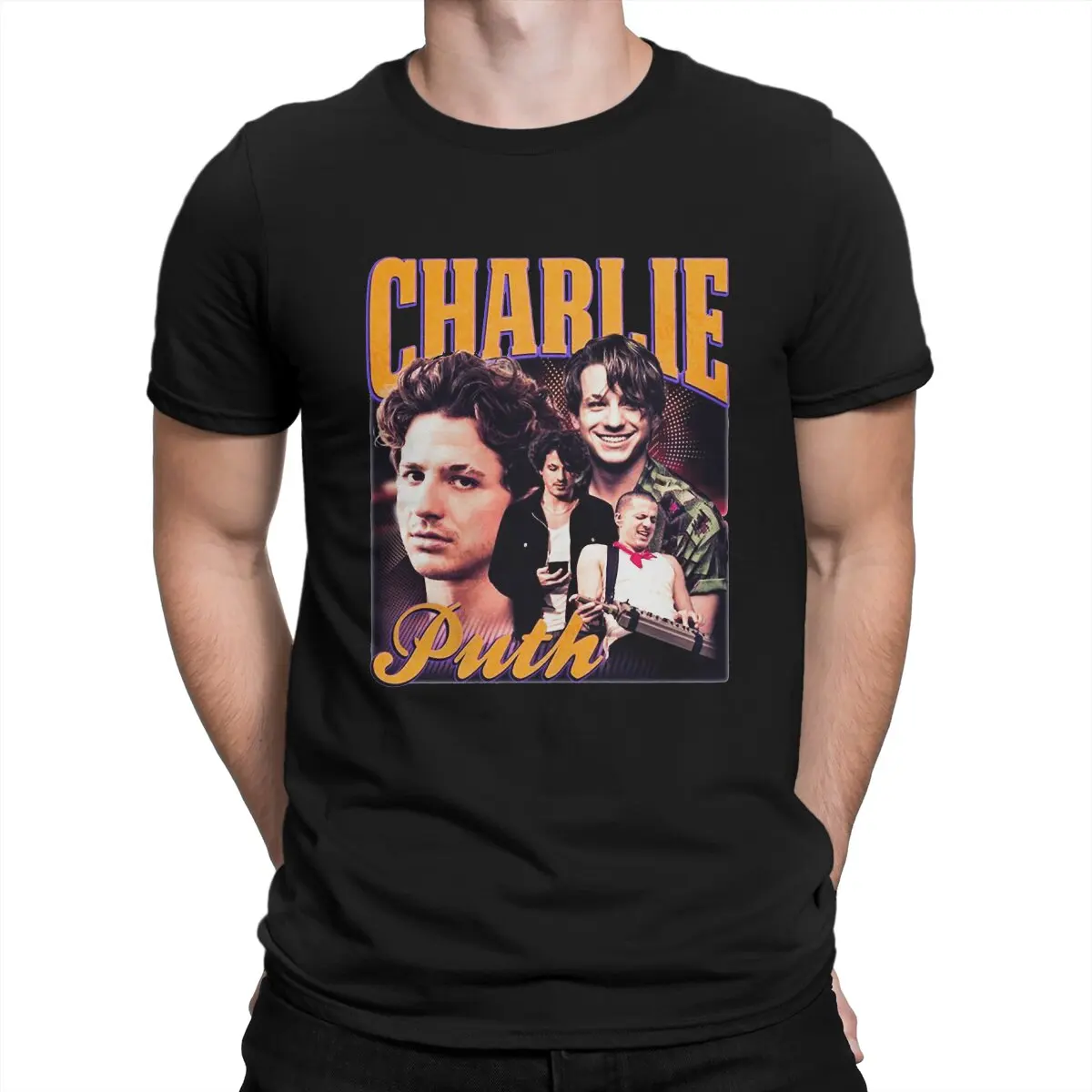 

Novelty Classic T-Shirt Men O Neck Cotton T Shirts Charlie Puth Singer Short Sleeve Tees Printing Clothes