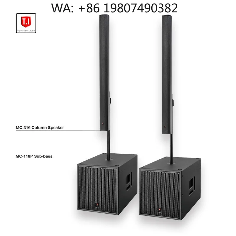 Column Line Array Speaker 16*3'' Full Range with 12 Inch Bass for Indoor Outdoor Stage