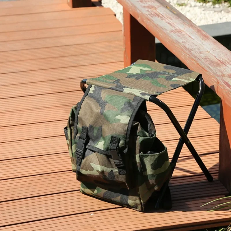 Folding Chair Outdoor Leisure Portable Folding Fishing Stool Mountaineering Backpack Chair
