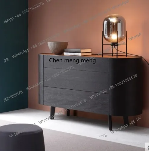 

Minimalist entrance cabinet arc, simple solid wood chest, bedroom, living room storage, foyer cabinet